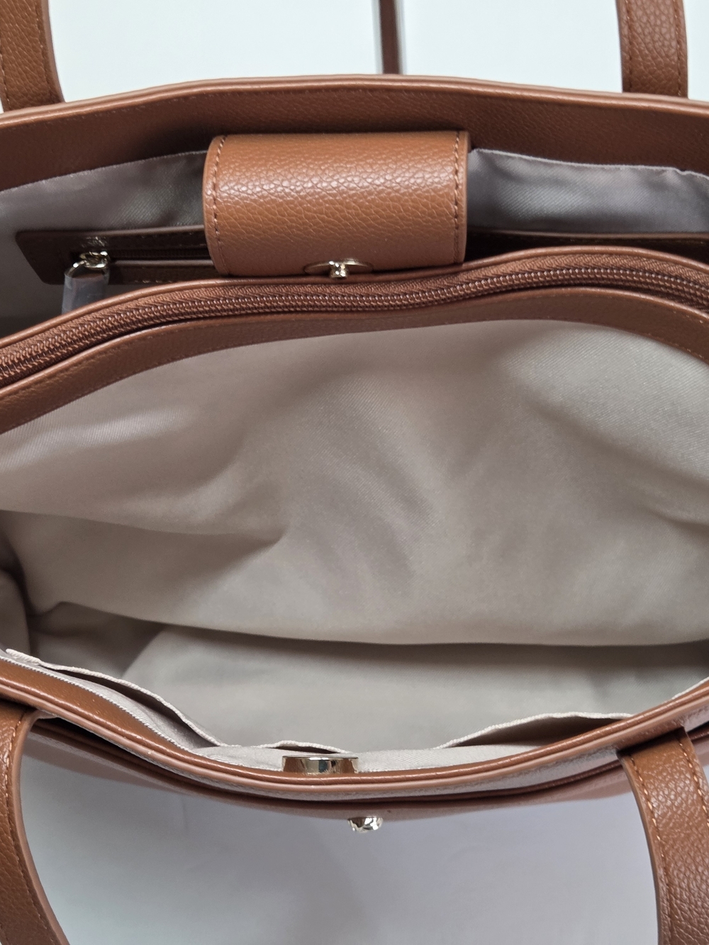 LC Lauren Conrad Cognac Brown Pebbled Tote - Picture 7 of 14